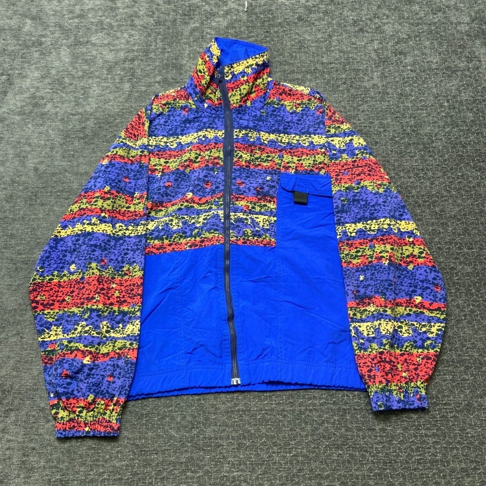 Vintage Stubbies Windbreaker Jacket Mens Small Multicolor Abstract Full Zip